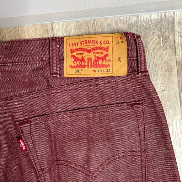 Levi’s 501 Men’s Original Fit White Oak Cone Jeans Red Stone Washed - Picture 7 of 11